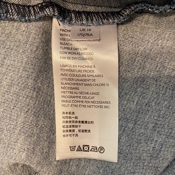 We The Free by Free People Denim Button-Front Mini Skirt Sz 10 - Picture 6 of 6